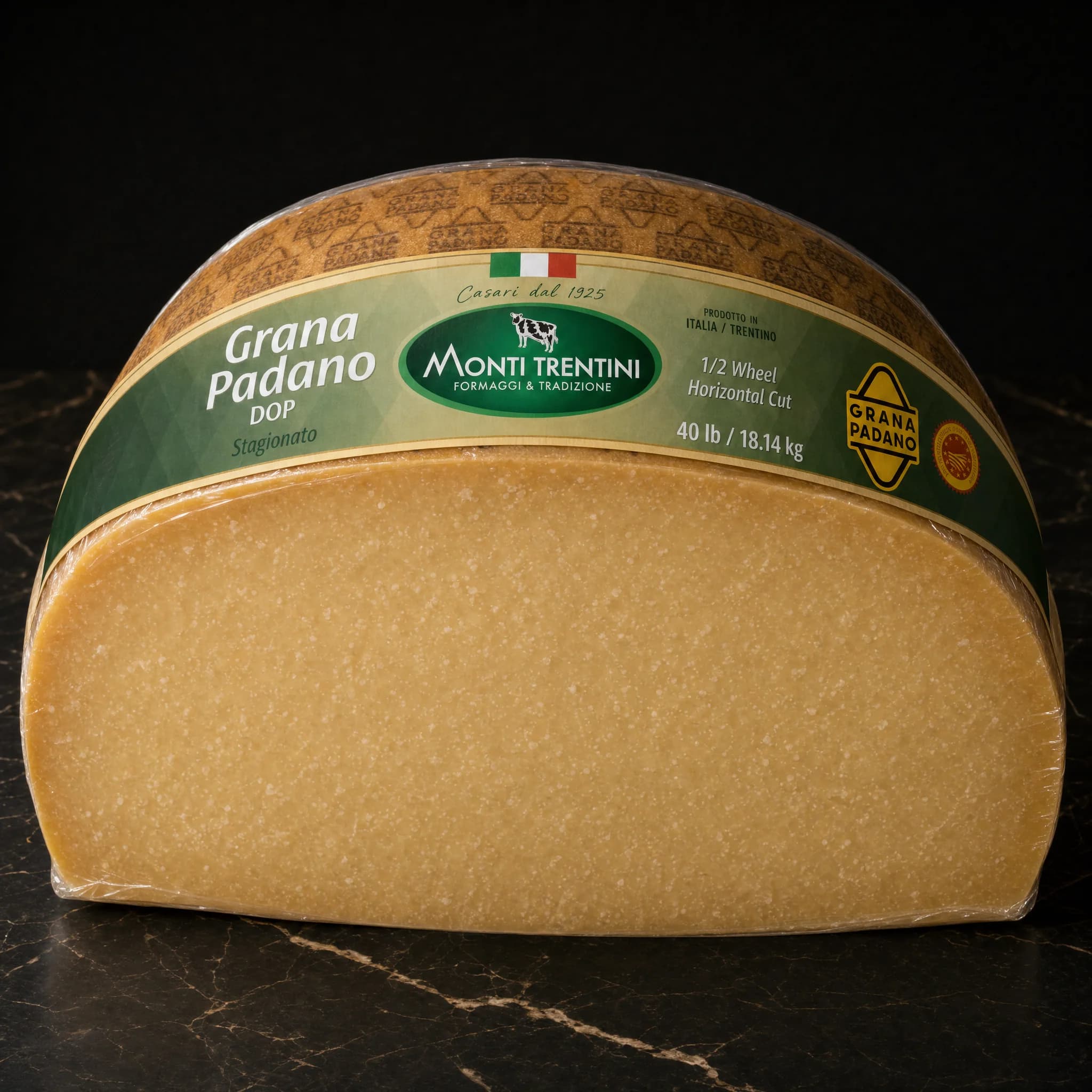 Monti Trentini Grana Padano 1/2 Wheel Horizontal Cut