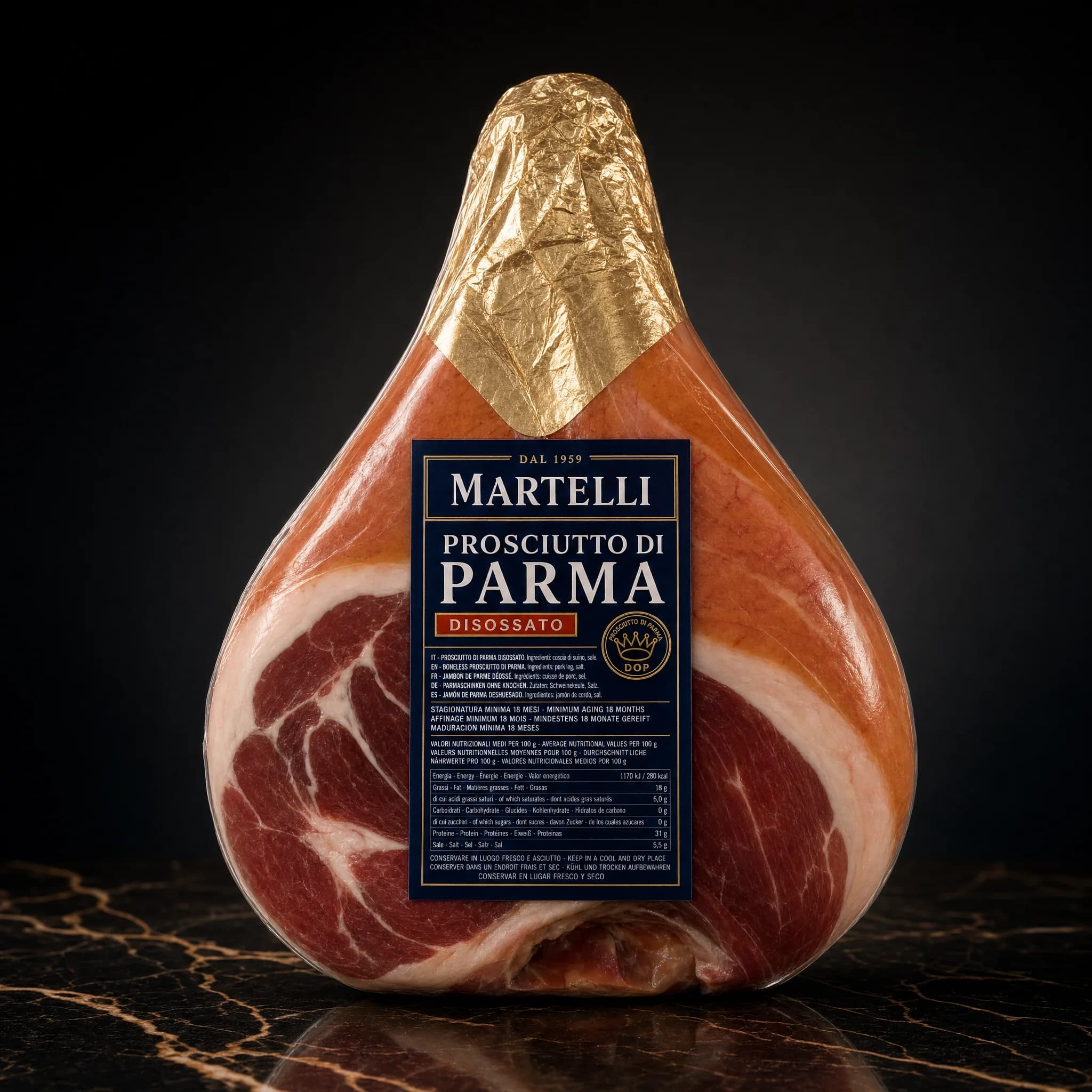 Martelli Boneless Prosciutto di Parma 18mo