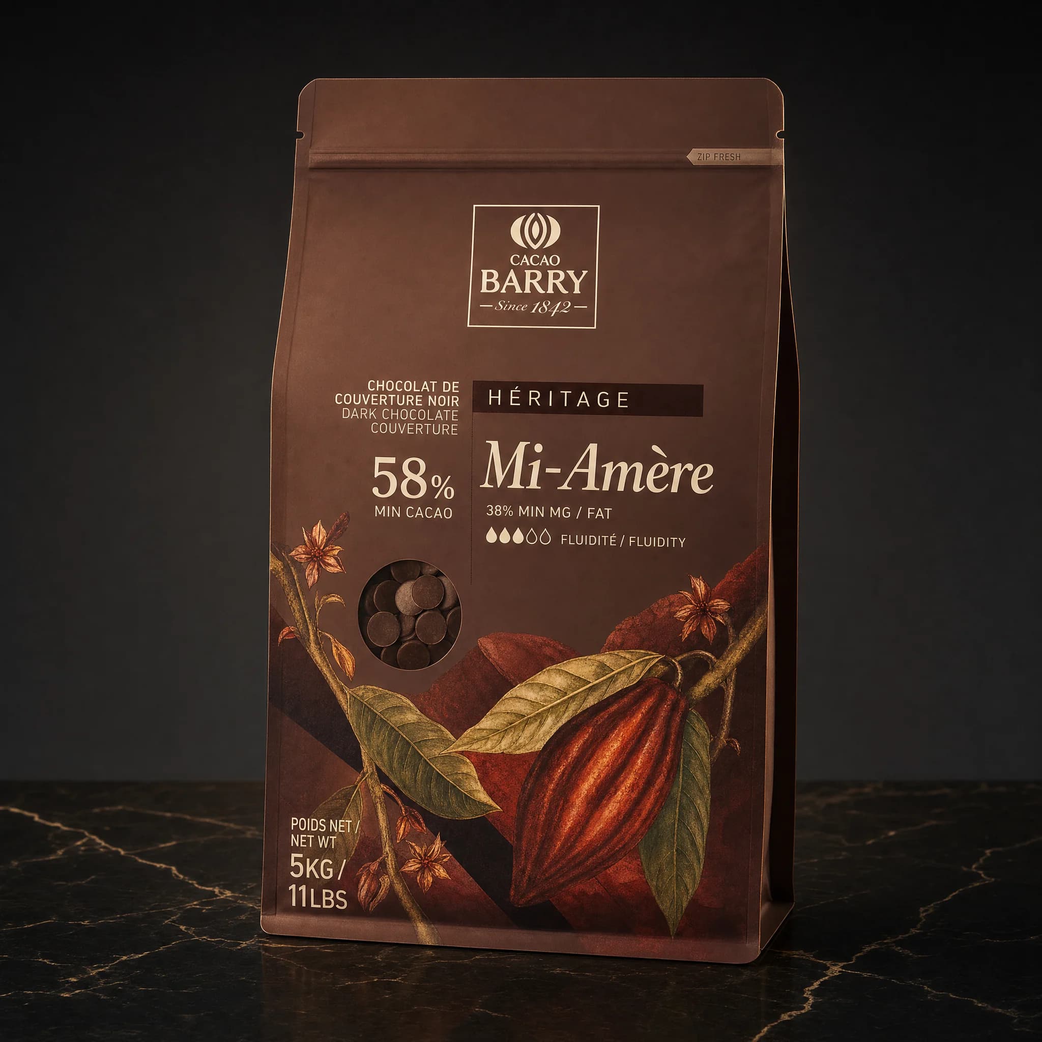 Cacao Barry Chocolate Mi-Amère 58% Cacao